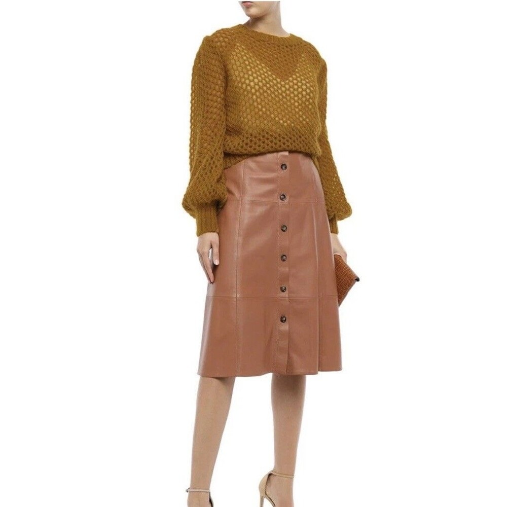 ZIMMERMANN Unbridled Mustard Mohair-Blend Sweater Jumper Sz 3 / L $495